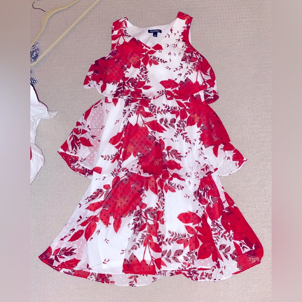 Roz & Ali Dress. Never worn. Red and white.